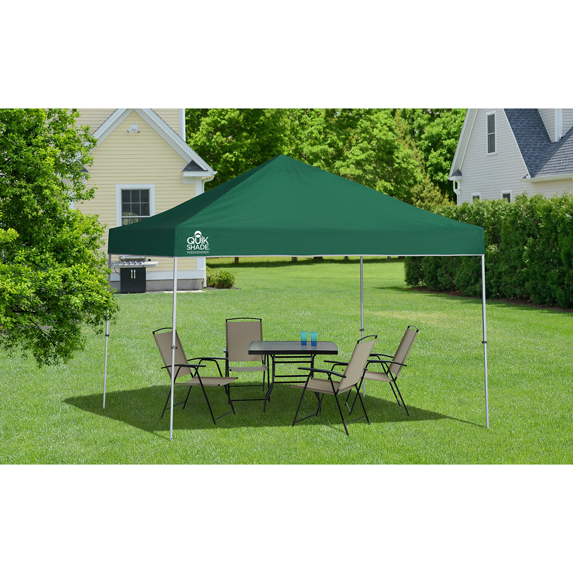 Quik Shade, Weekender Elite Straight Leg Pop-Up Canopy Tent, Color Green, Model# 167702RL